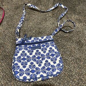 Blue and White Patterned Crossbody Bag
